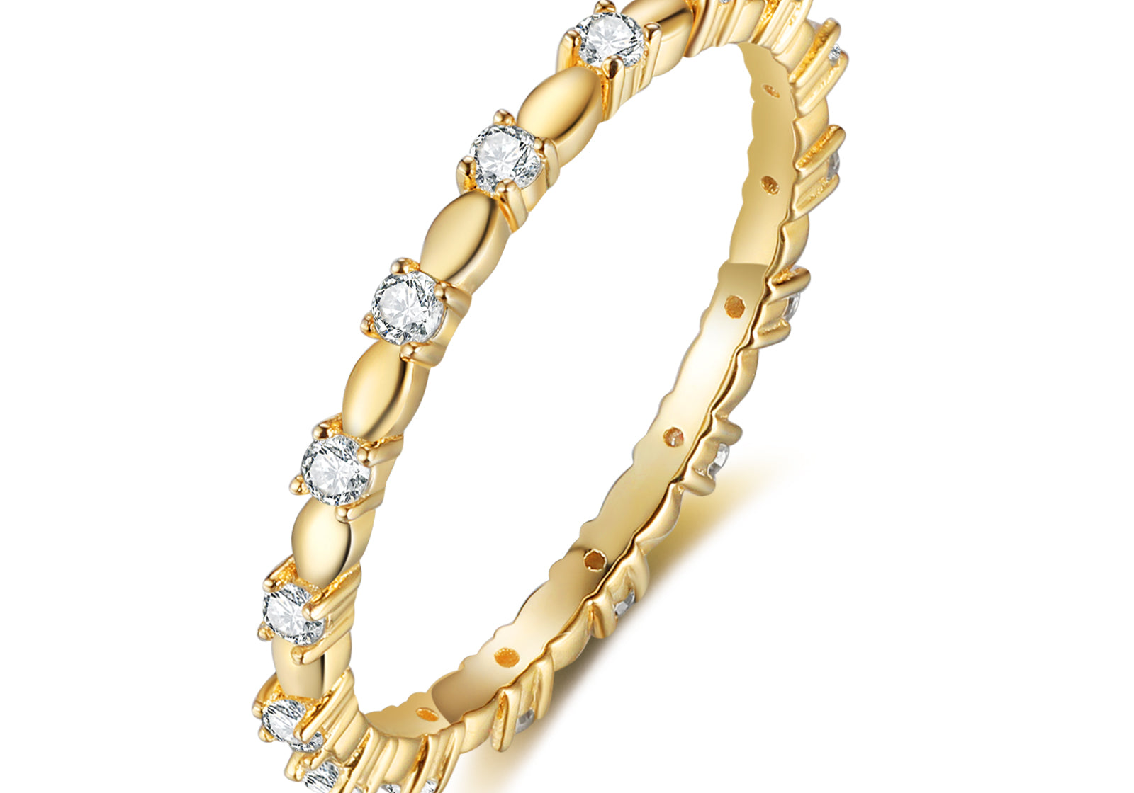 Stackable Eternity Moissanite 18K Gold