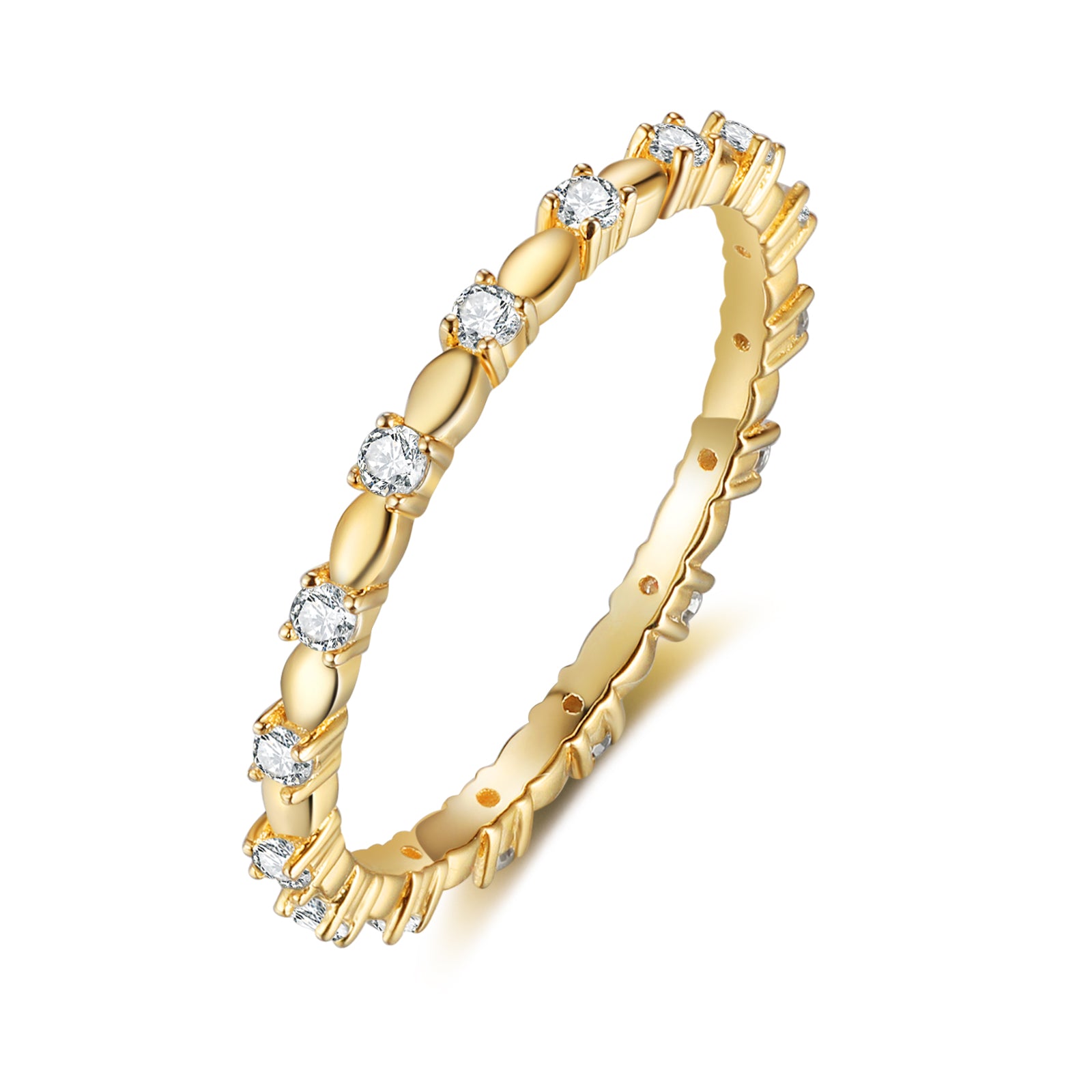 Moissanite d'éternité empilable en or 18 carats