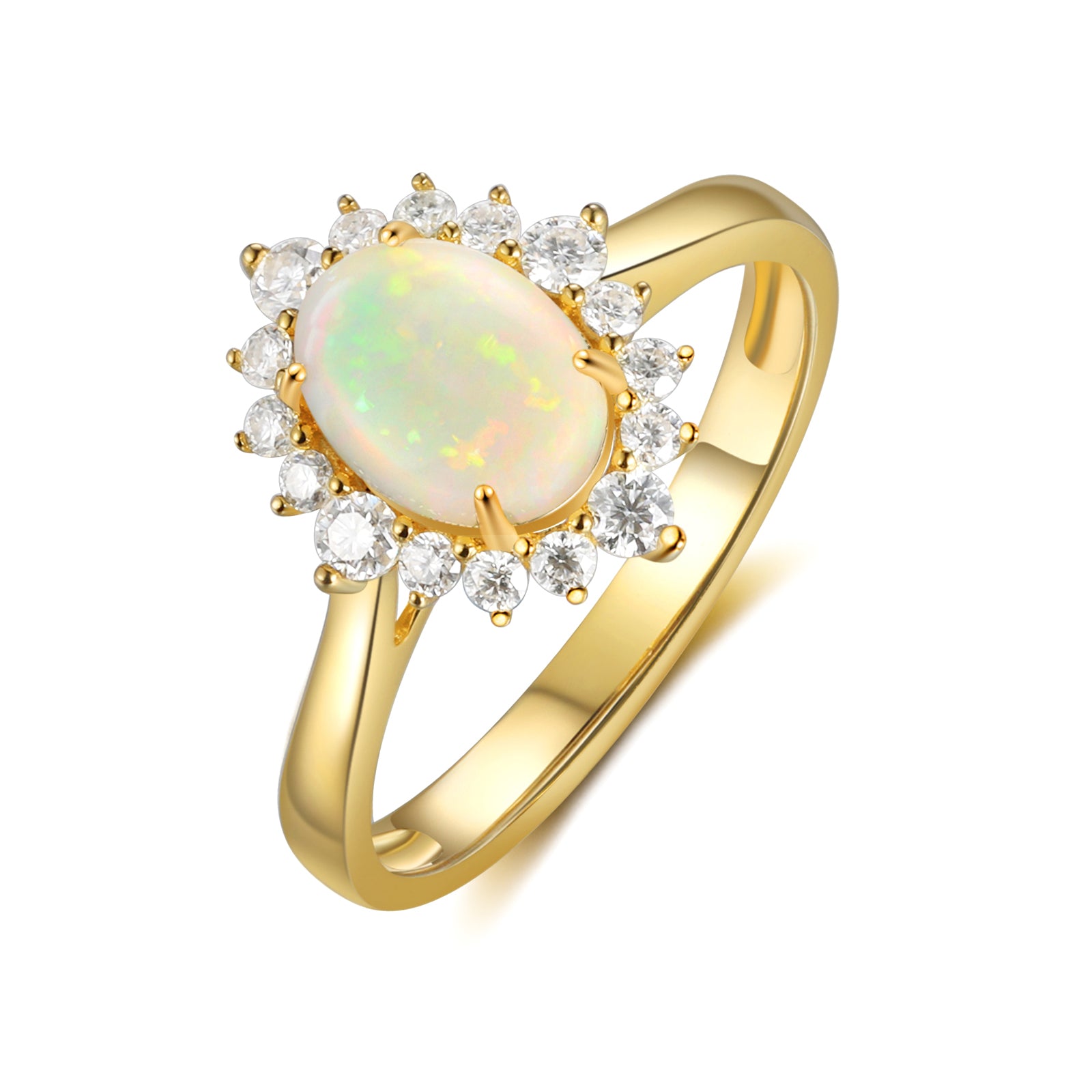 Natural Opal Gold Ring