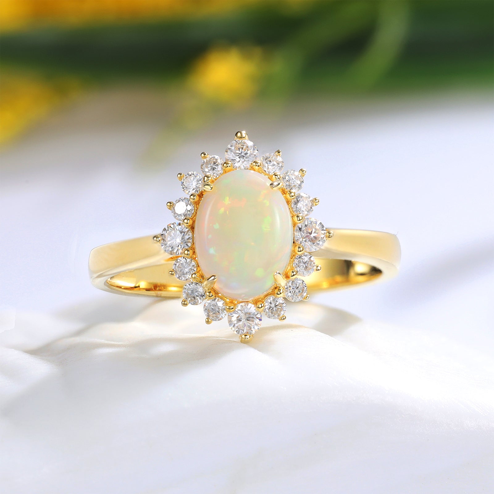 Natural Opal Gold Ring
