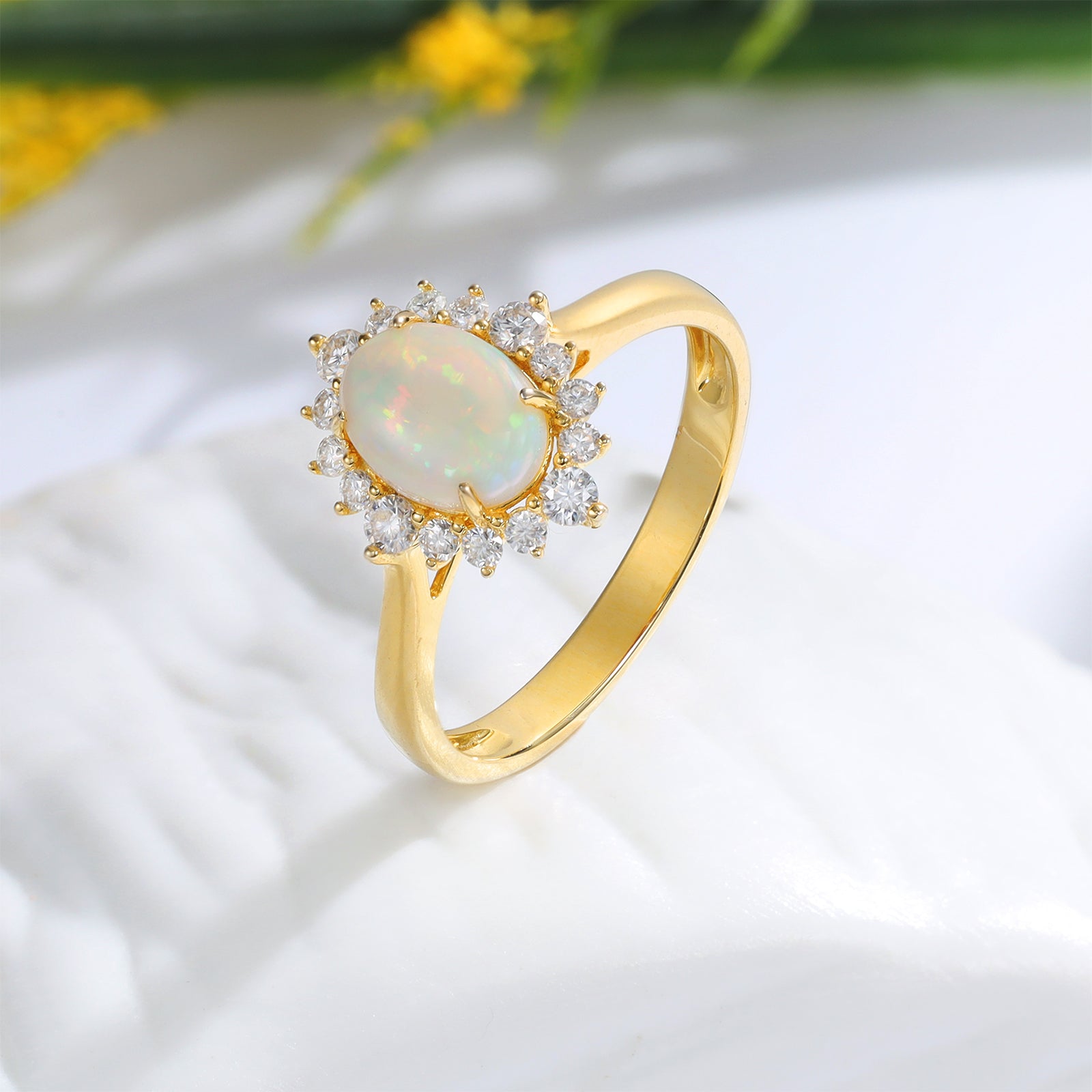 Natural Opal Gold Ring