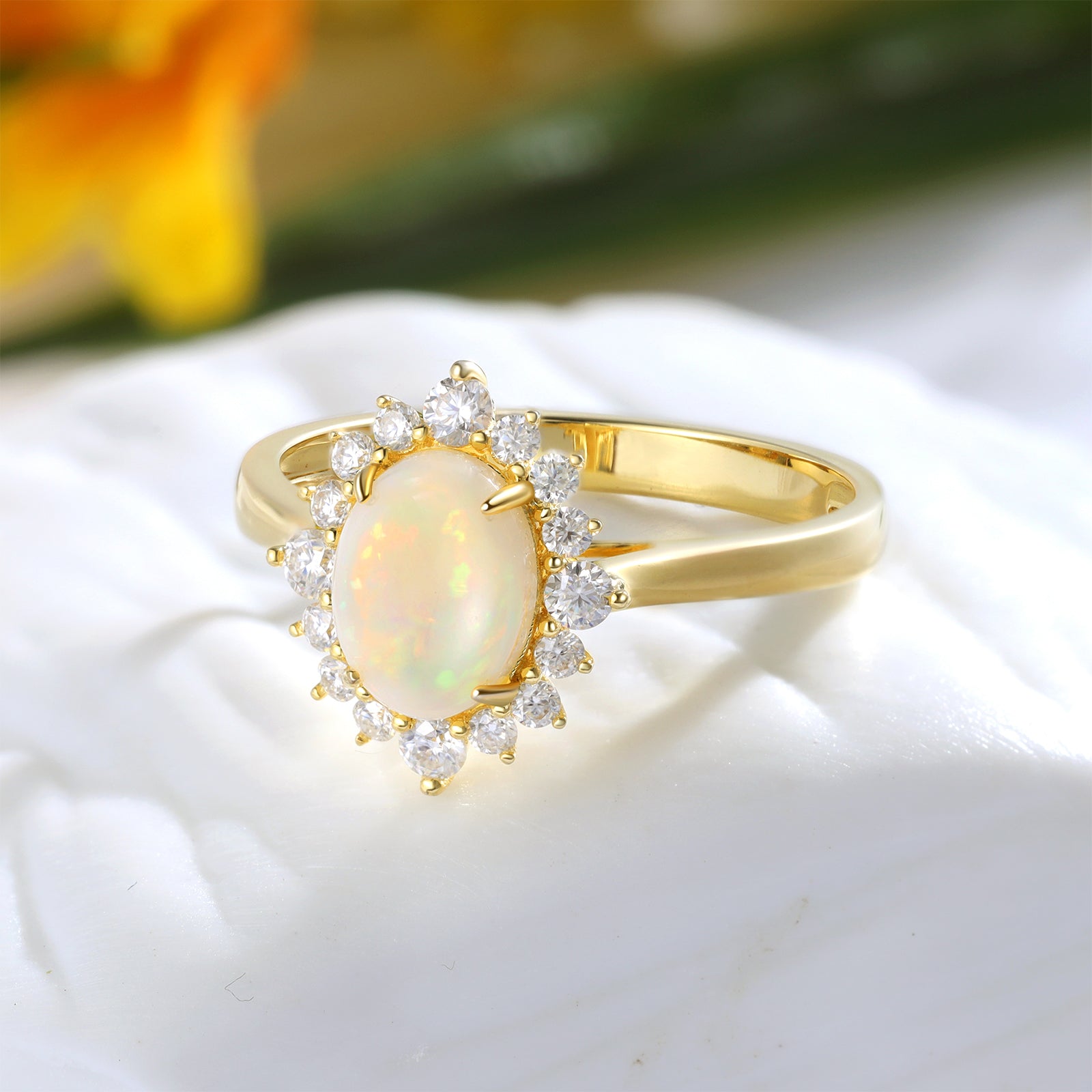 Natural Opal Gold Ring