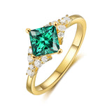 Natural Green Moissanite Ring 18K Gold