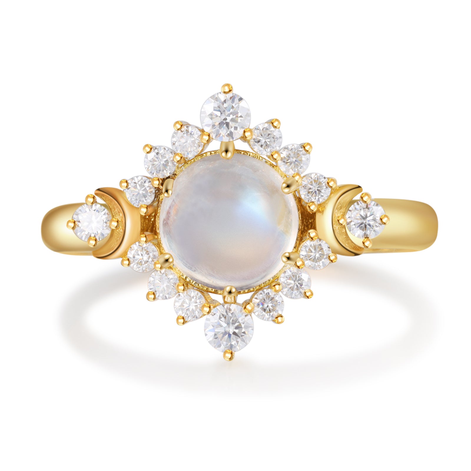 Natural Moonstone Ring 14 & 18K Gold