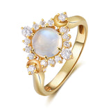 Natural Moonstone Ring 14 & 18K Gold