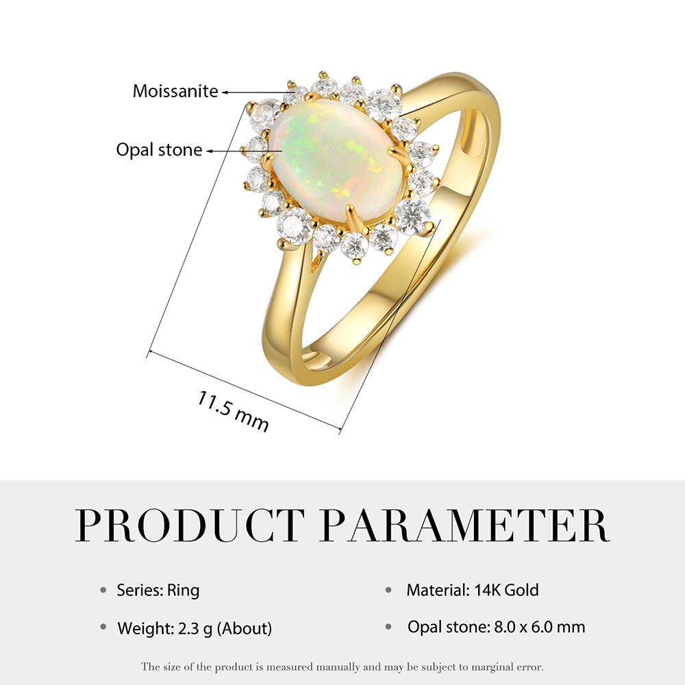 Natural Opal Gold Ring