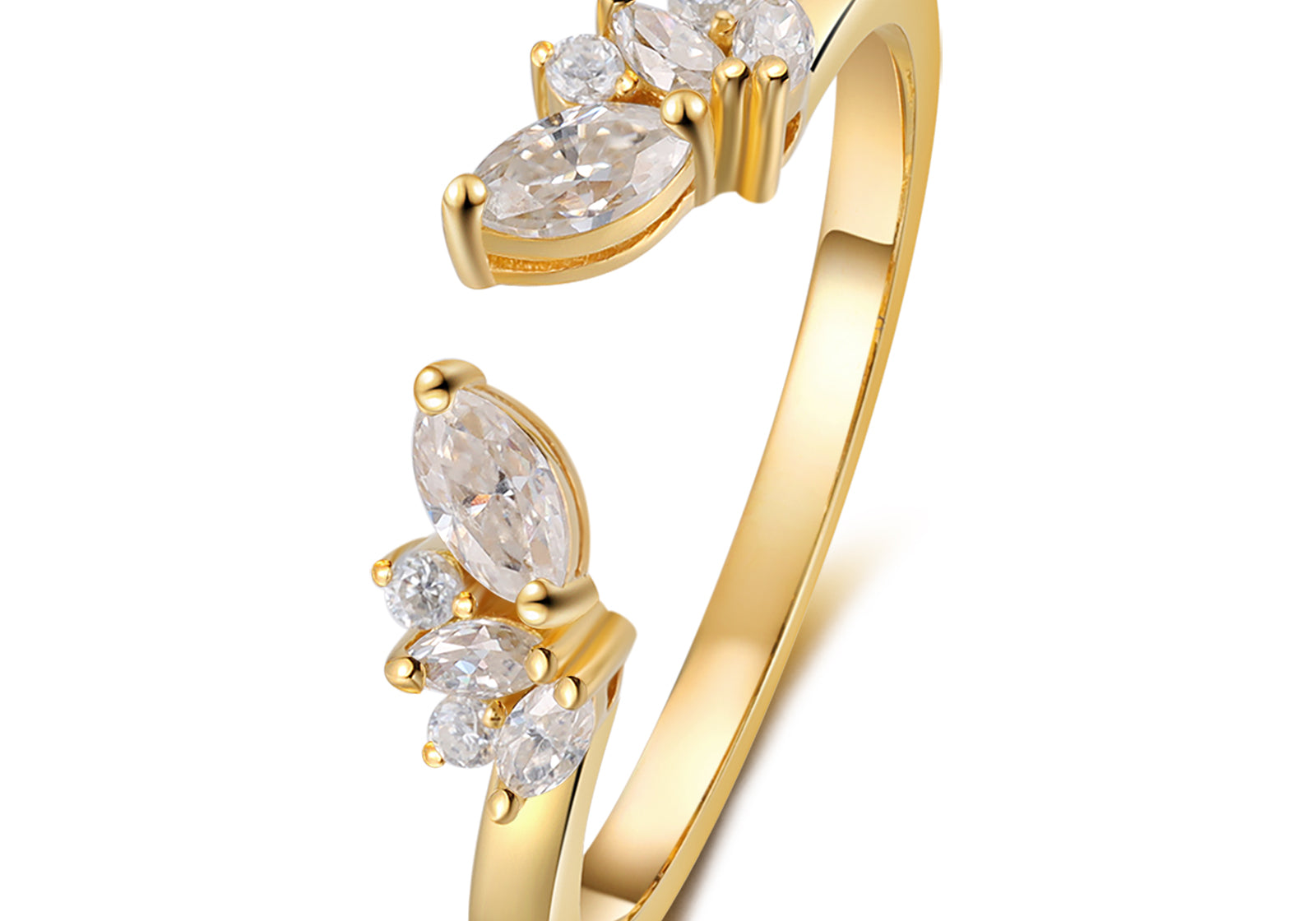 Natural Moissanite Ring 18K Gold