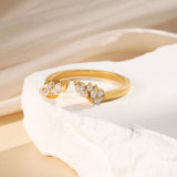 Natural Moissanite Ring 18K Gold