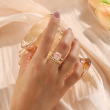 Natural Morganite Ring Set 18K Gold