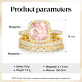 Natural Morganite Ring Set 18K Gold