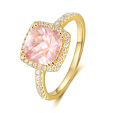 Natural Morganite Ring Set 18K Gold