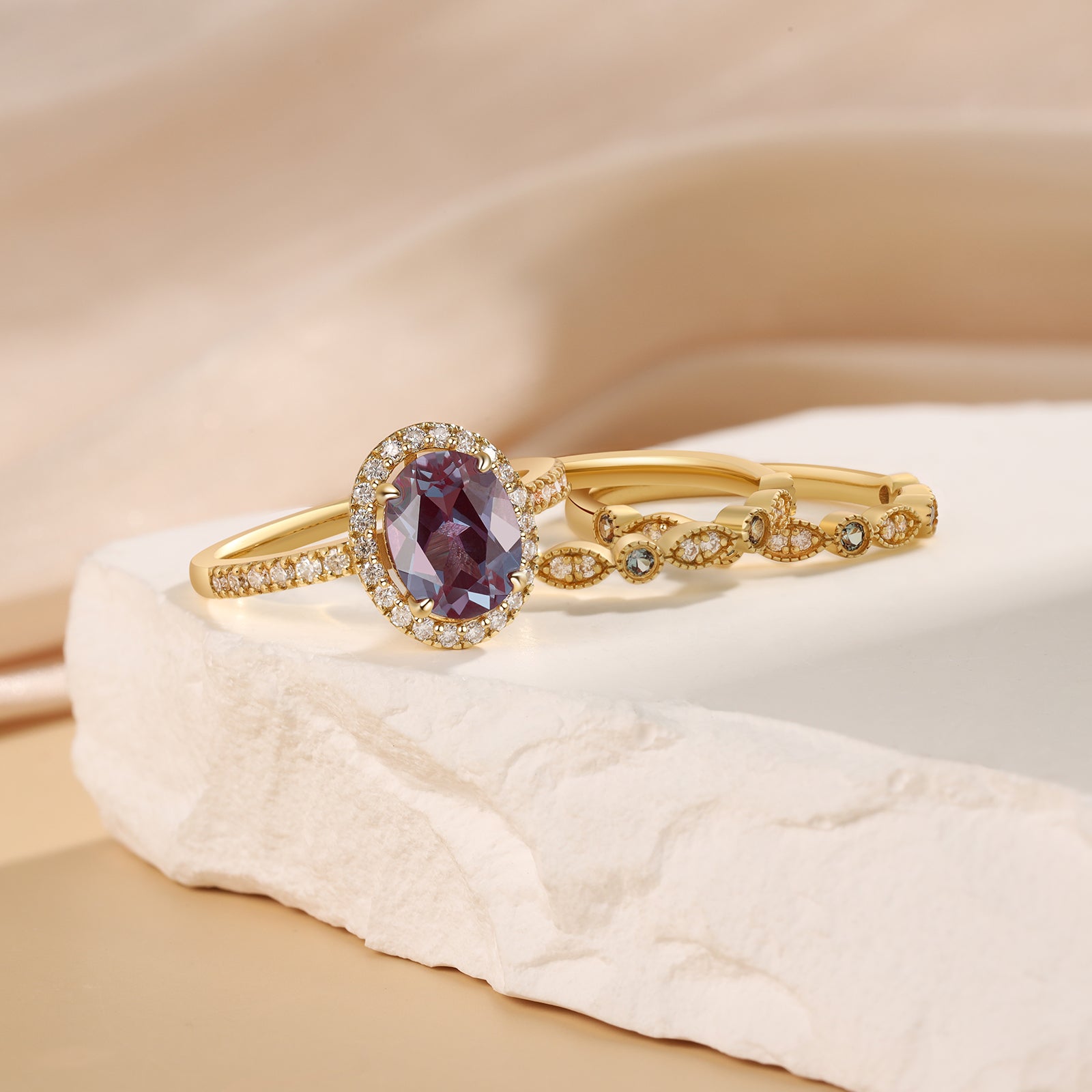 Alexandrite Ring 14 & 18K Gold