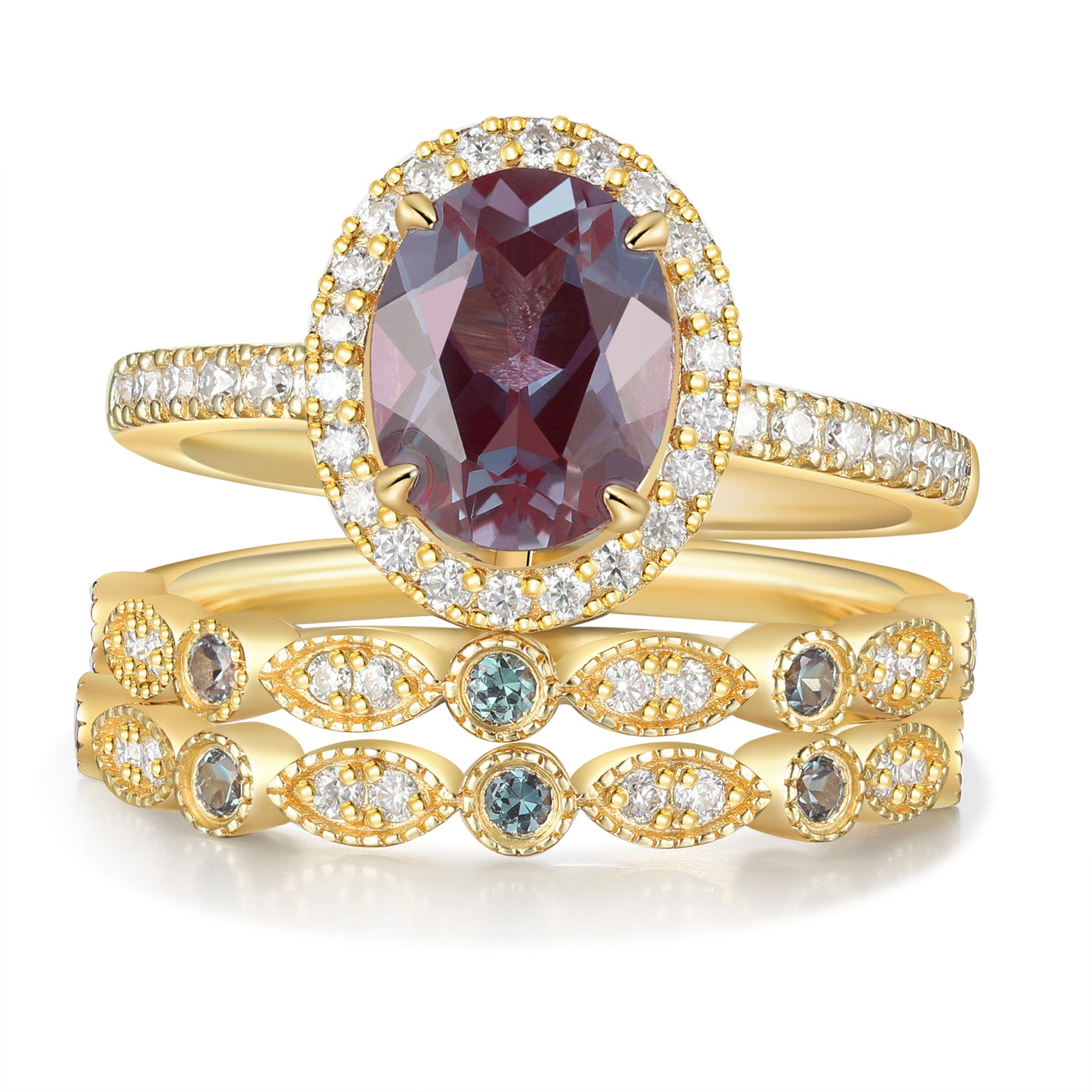 Alexandrite Ring 14 & 18K Gold