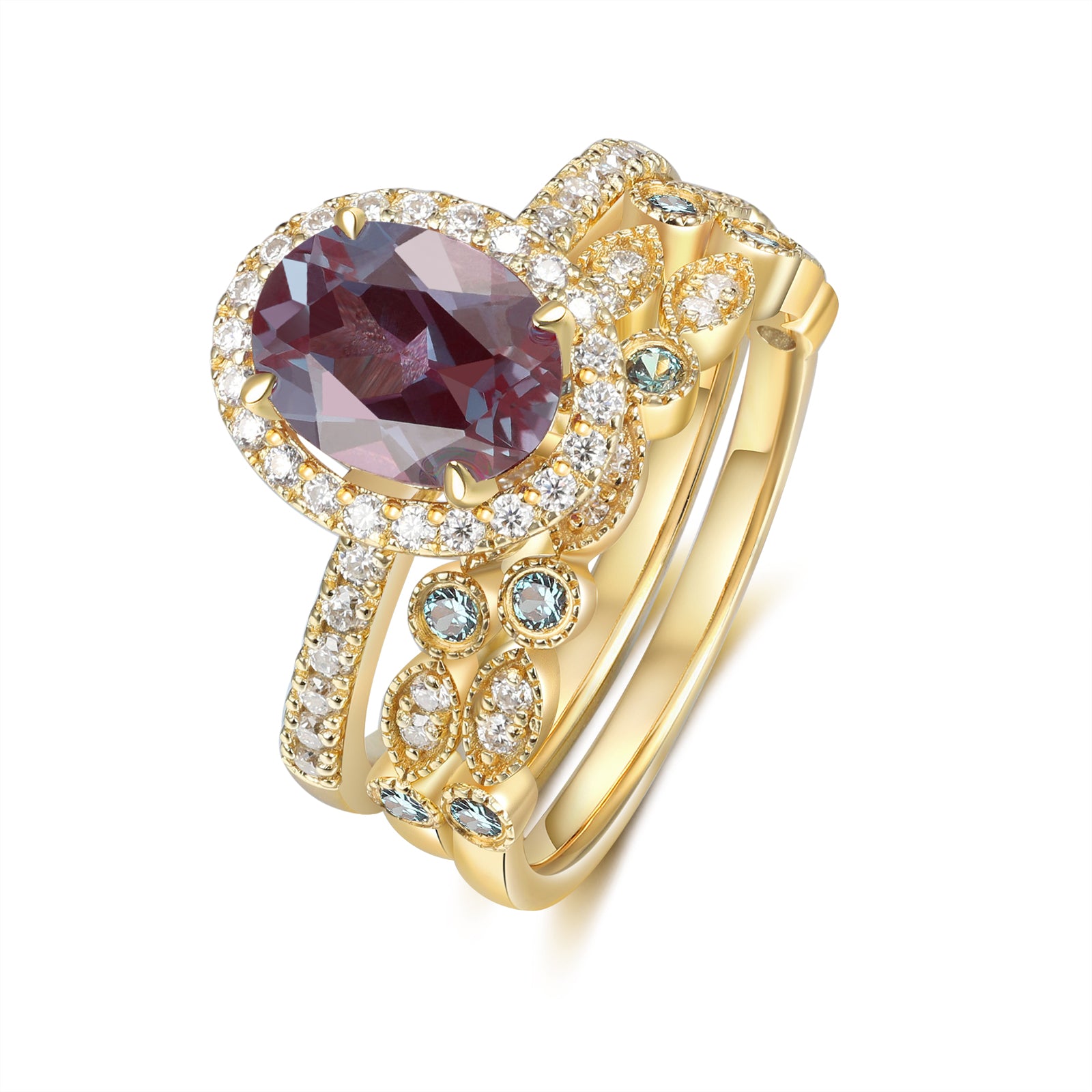 Alexandrite Ring 14 & 18K Gold