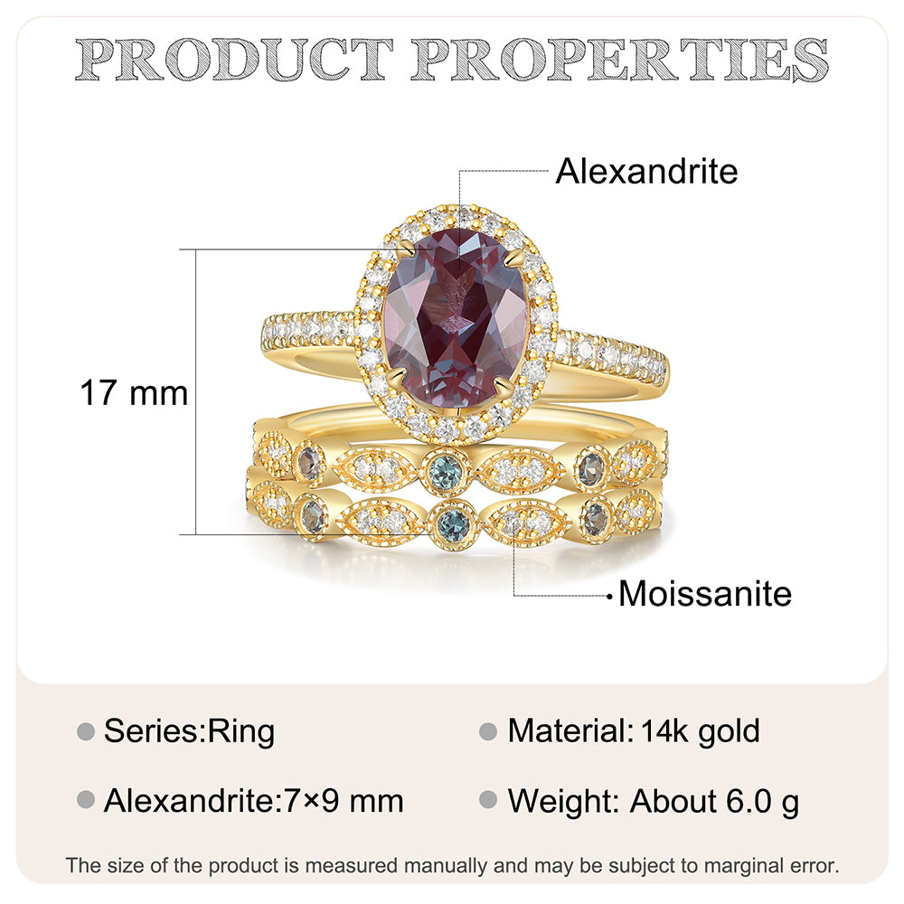 Alexandrite Ring 14 & 18K Gold