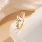 Curve Natural Morganite Ring 18K Gold