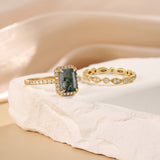 18k Gold Natural Moss Agate Ring