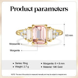 Emerald Cut Morganite Ring 18K Gold