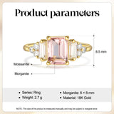 Emerald Cut Morganite Ring 18K Gold