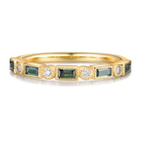 Green Moissanite baguette Ring