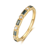 Green Moissanite baguette Ring