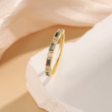 Green Moissanite baguette Ring