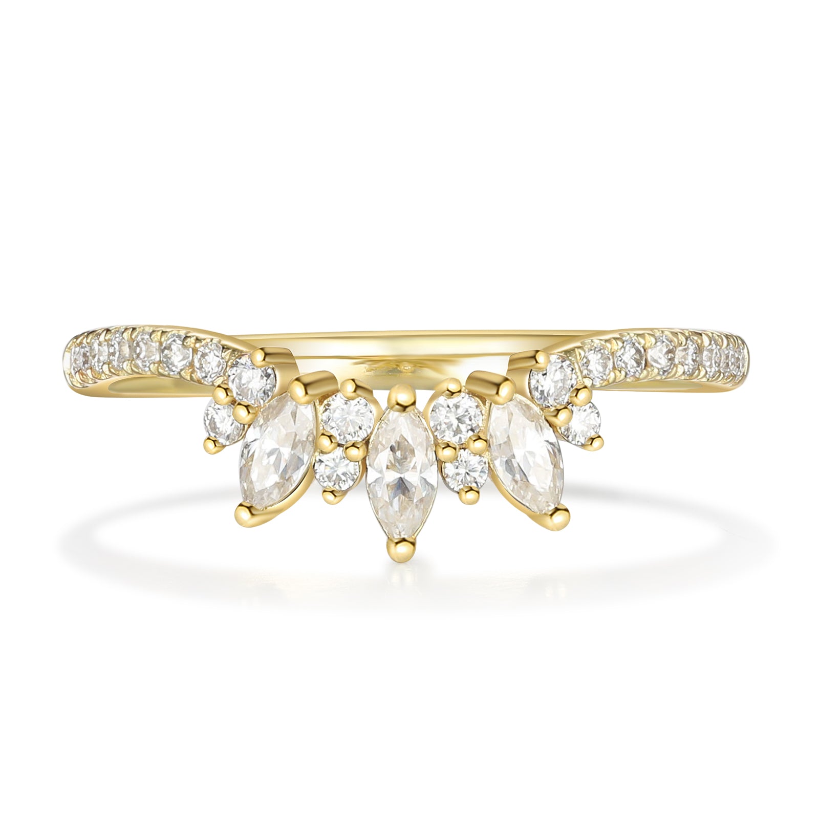 Marquise and Brilliant moissanite Ring 18K Gold