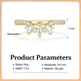 Marquise and Brilliant moissanite Ring 18K Gold