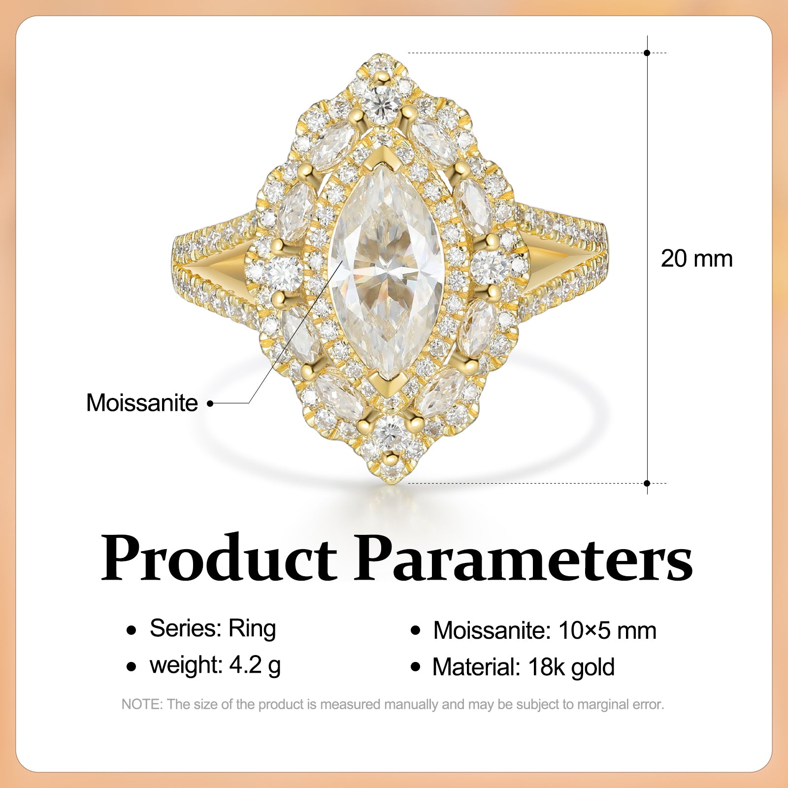 Marquise Shape18K Gold Ring