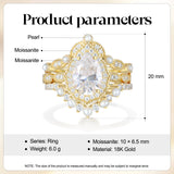 Losange Natural Moissanite Ring Ring 18K Gold