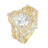 Losange Natural Moissanite Ring Ring 18K Gold