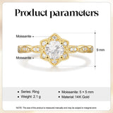 Solitaire Halo Moissanite Gold Ring