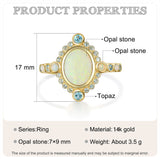Hera Natural Opal & Topaz Gold Ring