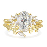 Leaf Moissanite Ring Ring 18K Gold