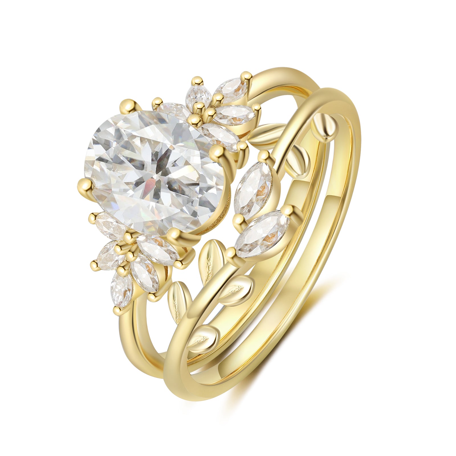 Leaf Moissanite Ring Ring 18K Gold