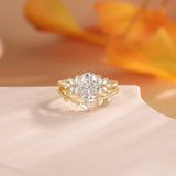 Leaf Moissanite Ring Ring 18K Gold