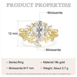 Leaf Moissanite Ring Ring 18K Gold