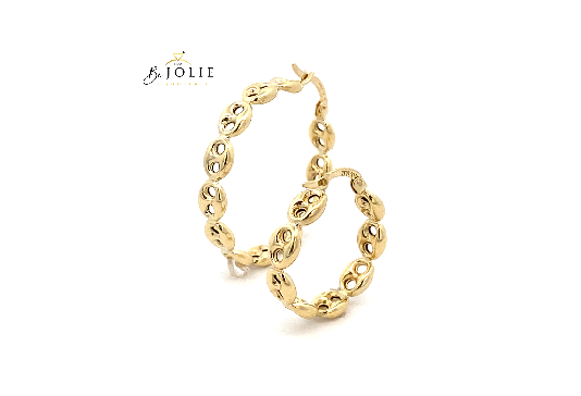 Boucles d'oreilles créoles Belle en or 10 carats