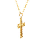 Nugget Cross Jesus Pendant 10K Gold