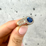 Blue Oval Sapphire Ring 10K Gold