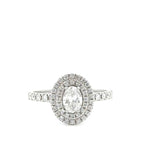 Double Halo Oval Shape Diamond Engagement Ring