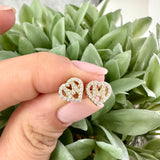 Diamond Initials Heart Shape 14K Gold