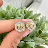 Halo Medusa Earrings 10K Gold