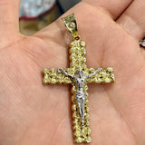 Rocky Jesus Cross Pendant 10K Gold