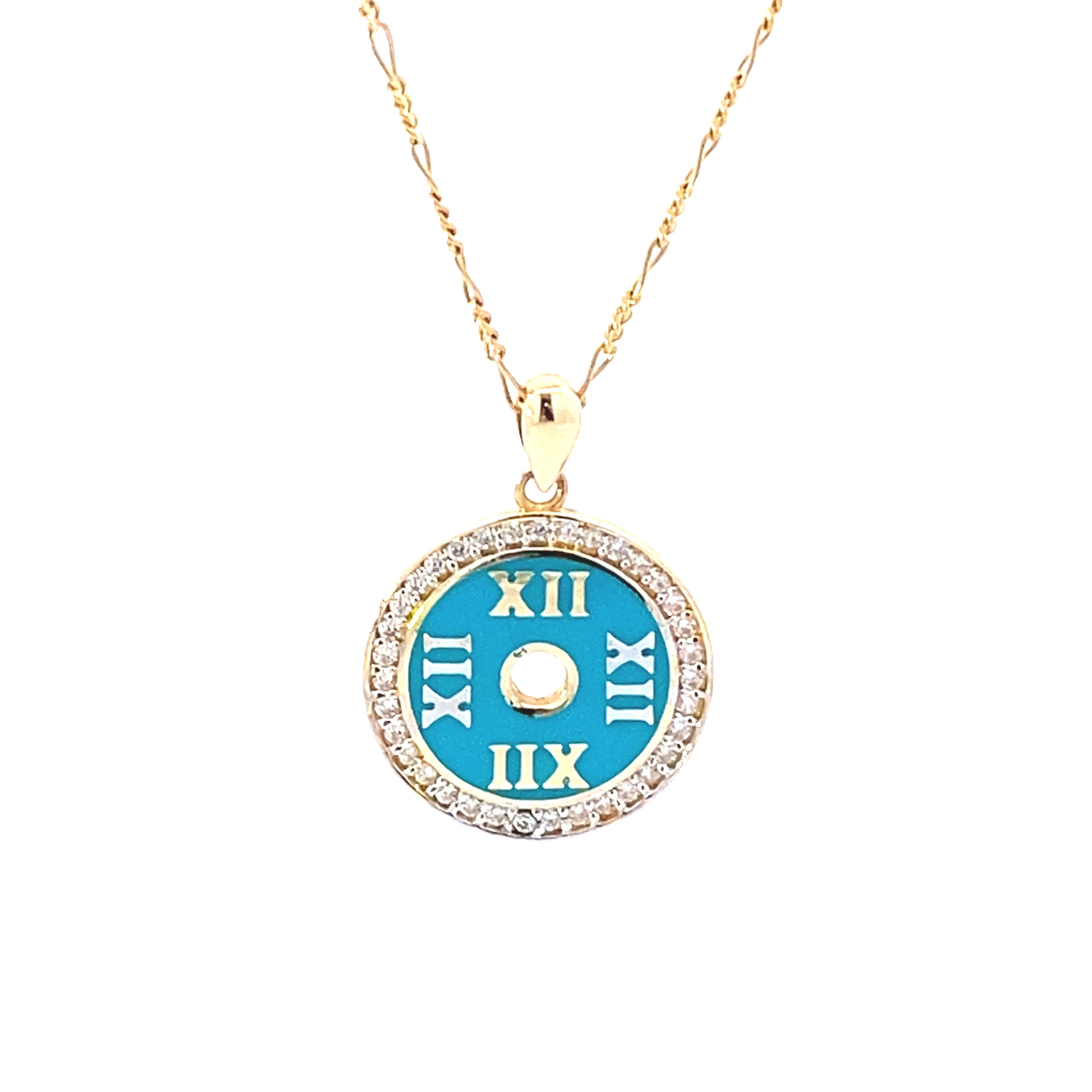 Clock Necklace 14K Gold