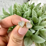 Heart Diamond Stud Screw Back Earring 10K Gold 0.40ct