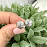 10MM Ball Earrings In 10k White Gold