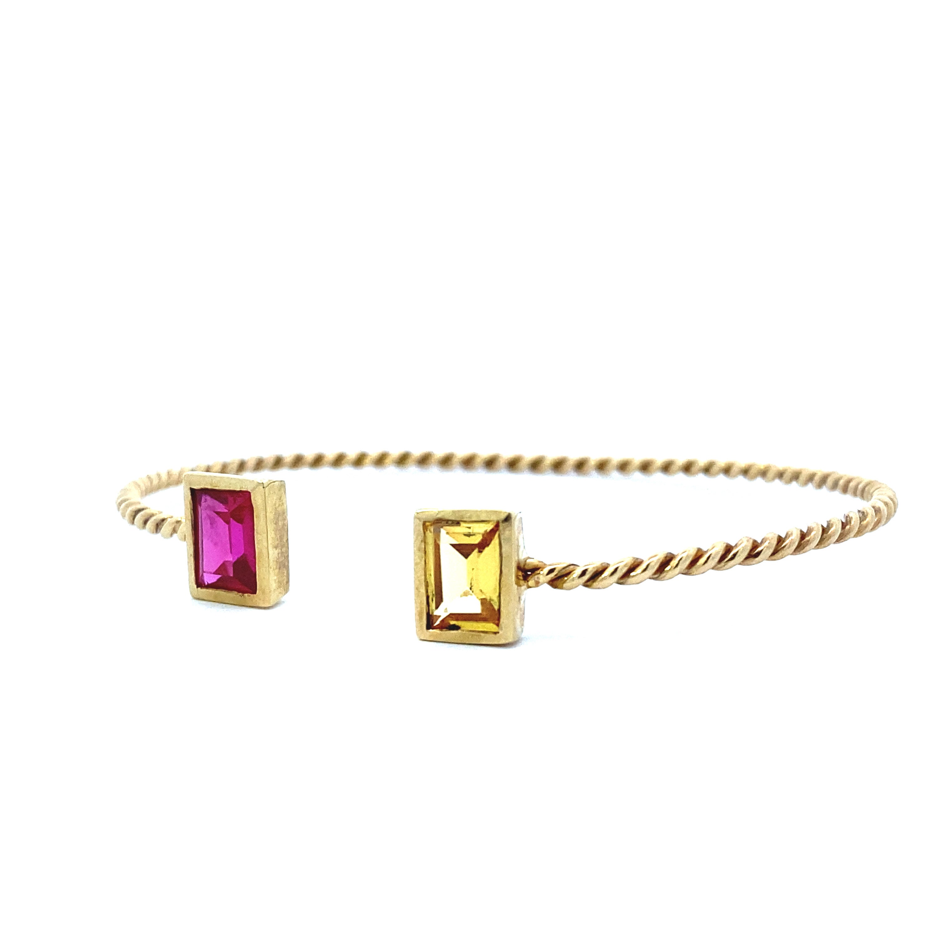 Daisy Bangle Bracelet 10K Gold