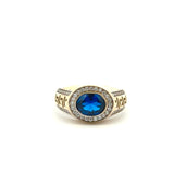 Blue Oval Sapphire Ring 10K Gold