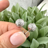 10MM Ball Earrings In 10k White Gold